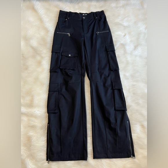 🆕 Alice + Olivia AKERS OVERSIZED CARGO PANT COLOR Black Sz 6 - Picture 8 of 16